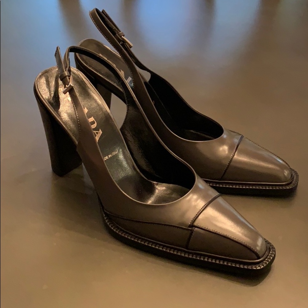 COPY - NWOT Prada Block Heel Slingbacks.
